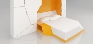 : Una camera da letto in una scatola -   Dal designer lettone Landsbergs una struttura modulare in grado di ospitare un letto, una scrivania, una dispensa e un guardaroba 