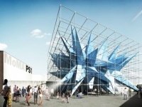 Mono: Wendy: la stella dell'estate del Moma Ps1 - Oltre a offrire ombra e acqua, l'installazione e' capace di ripulire l'aria da sostanze inquinanti grazie al suo speciale tessuto