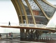 Architettura: Un ponte abitabile per le biciclette ad Amsterdam - Pensato da Laurent Saint-Val, in legno, acciaio e vetro, esalta la sostenibilita' della citta'