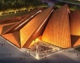 Architettura: L'architettura di Foster and Partners per il nuovo museo di Datong - Quattro picchi che emergono dal suolo e un'area di 32.000 metri quadri scavati nel suolo